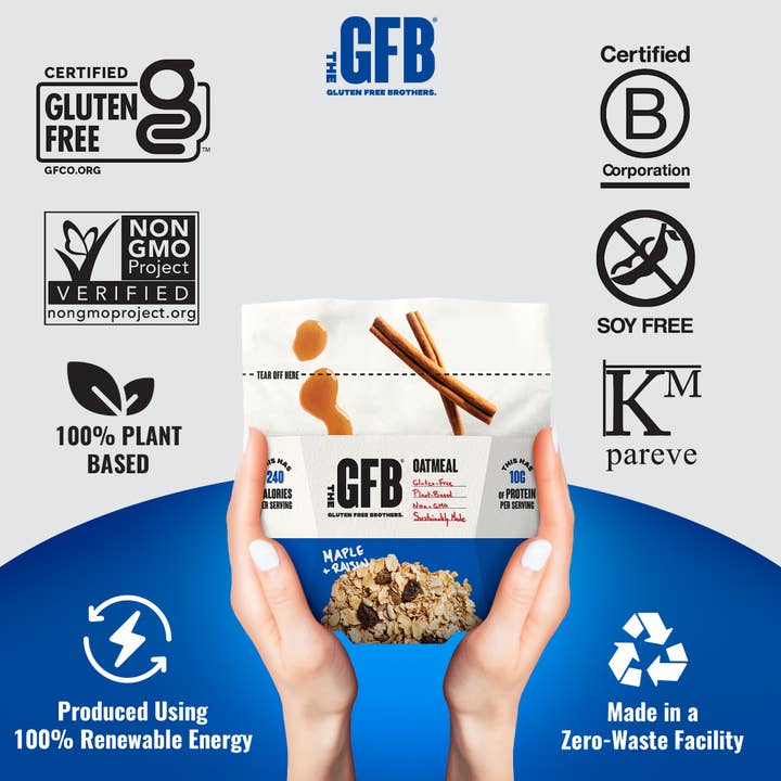 The GFB - Wholesale Oats - The GFB: Maple Raisin Gluten Free Protein Oatmeal Pop-Up Cup