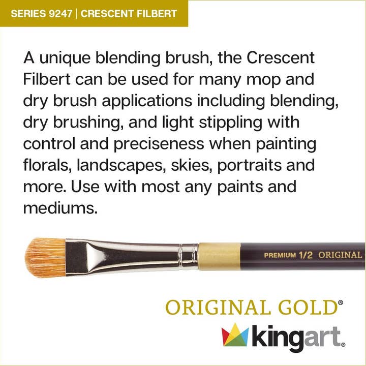 KINGART – wholesale Paint/wax brush – Original Gold® 9247 Crescent Filbert5