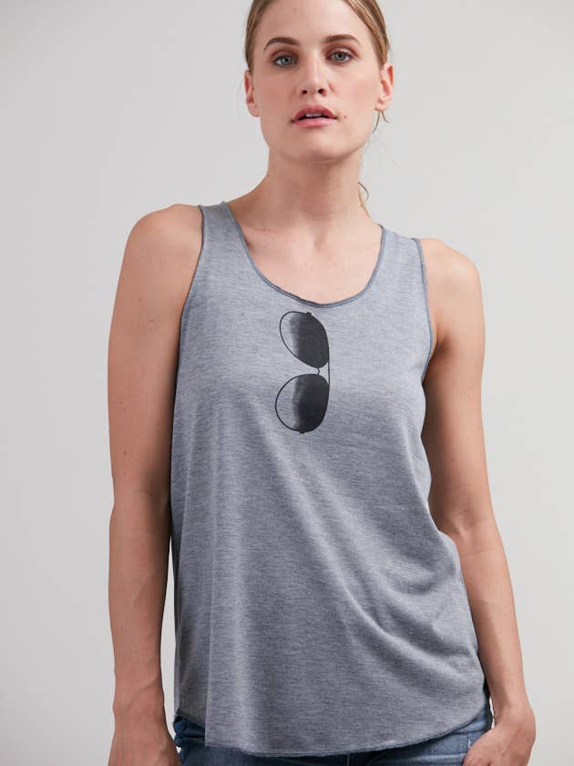 Sunglass Tank Top Grey for wholesale by SM WARDROBE