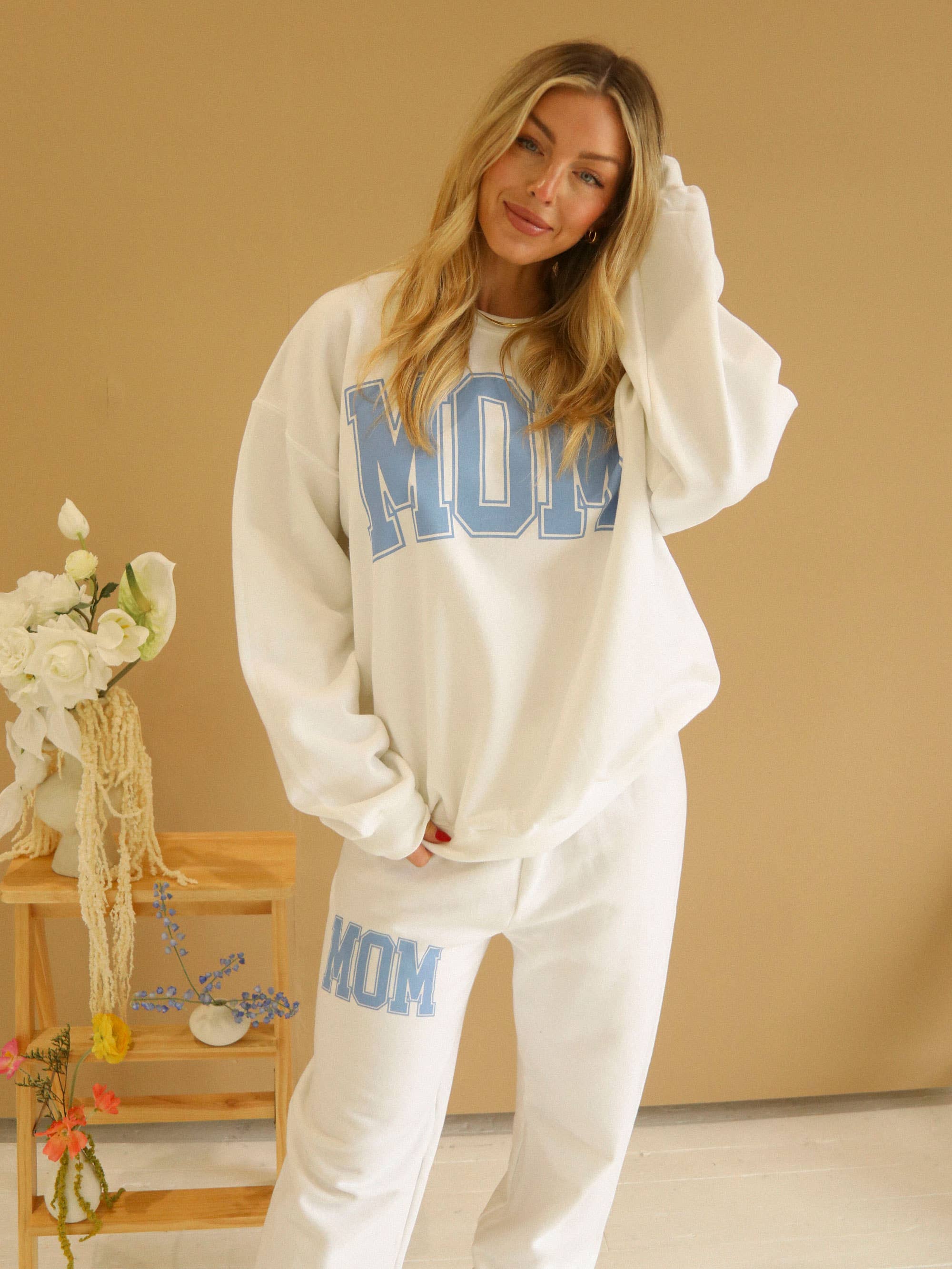 FRIDAY + SATURDAY - Wholesale Graphic Sweatshirt - Women's - F+S: CLASSIC MOM SWEATSHIRT - BLUE1