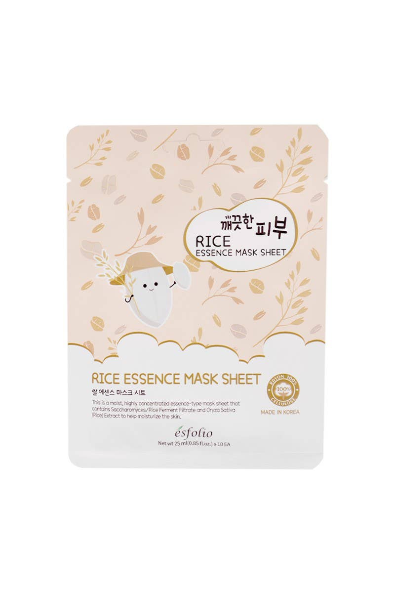 PINEAPPLE Beauty - Vente Masque pour le visage - Esfolio ESMPPURIC Masque en Feuille à l'Essence de Riz - 10 pièces2