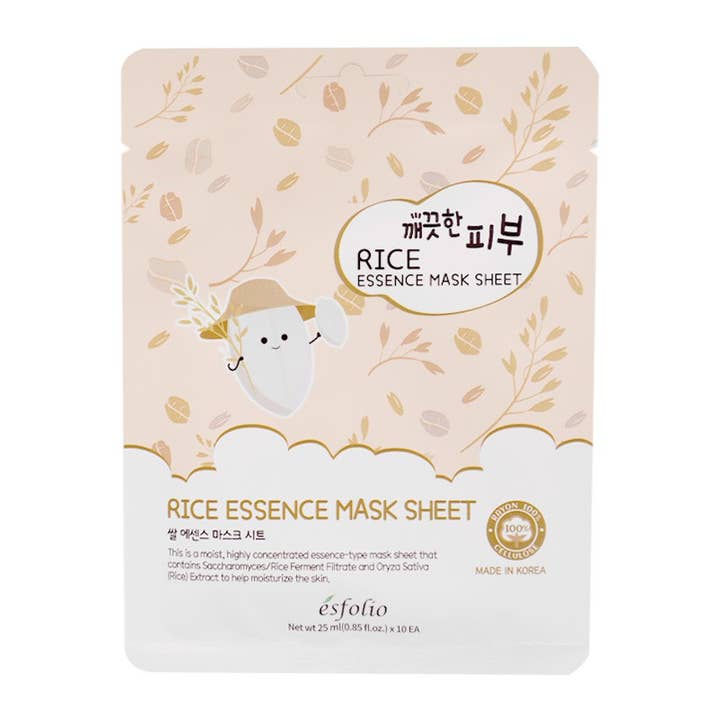 PINEAPPLE Beauty - Wholesale Skincare Face Mask - Esfolio ESMPPURIC Rice Essence Facial Mask Sheet - 10pc 2