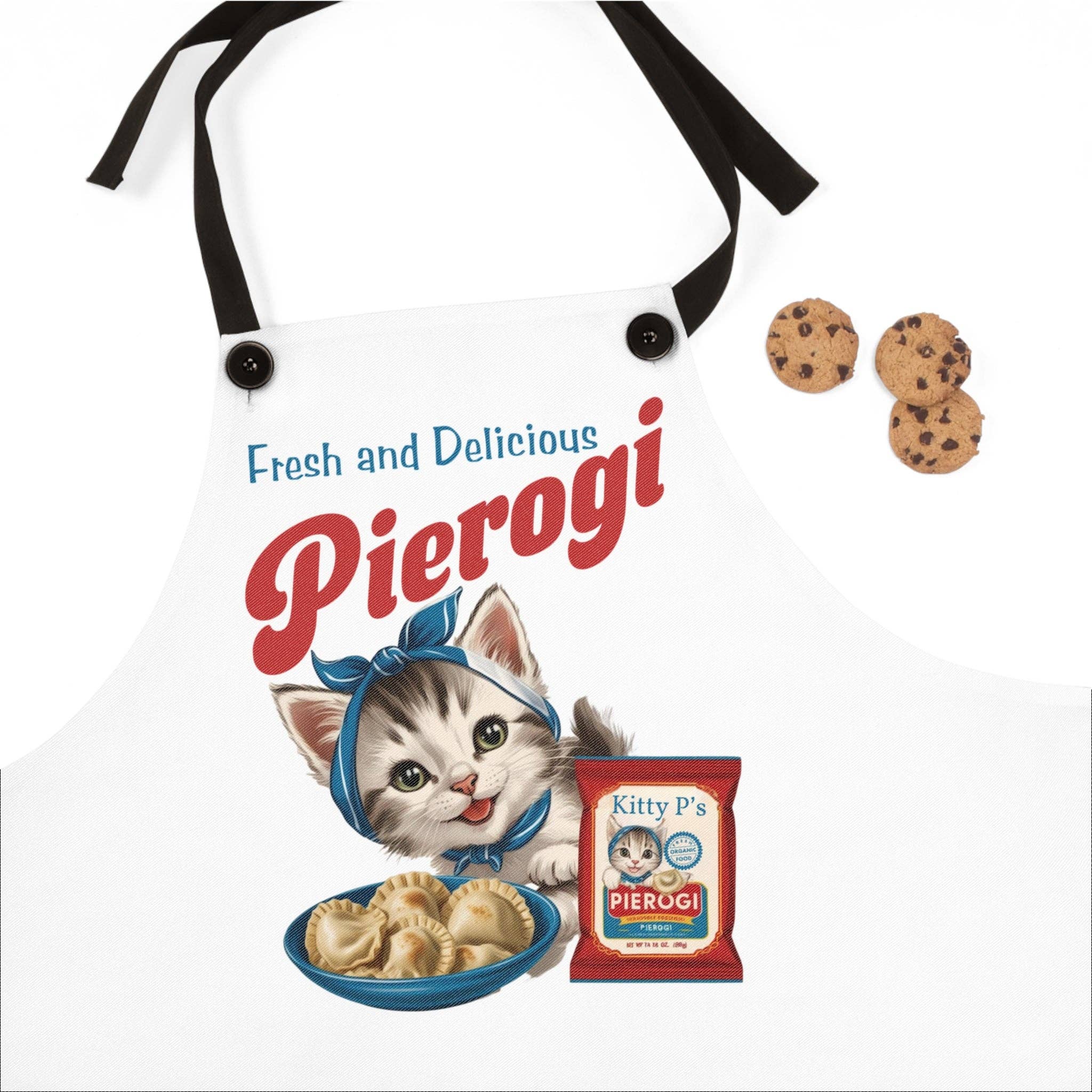Babushka Cat - Wholesale Apron - Vintage Kitten Pierogi Apron for Pierogi Makers0