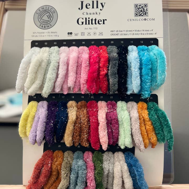 Kalpten LLC - Wholesale Yarn - Super Bulky Jumbo Glitter Chenille Yarn|Finest Quality 5