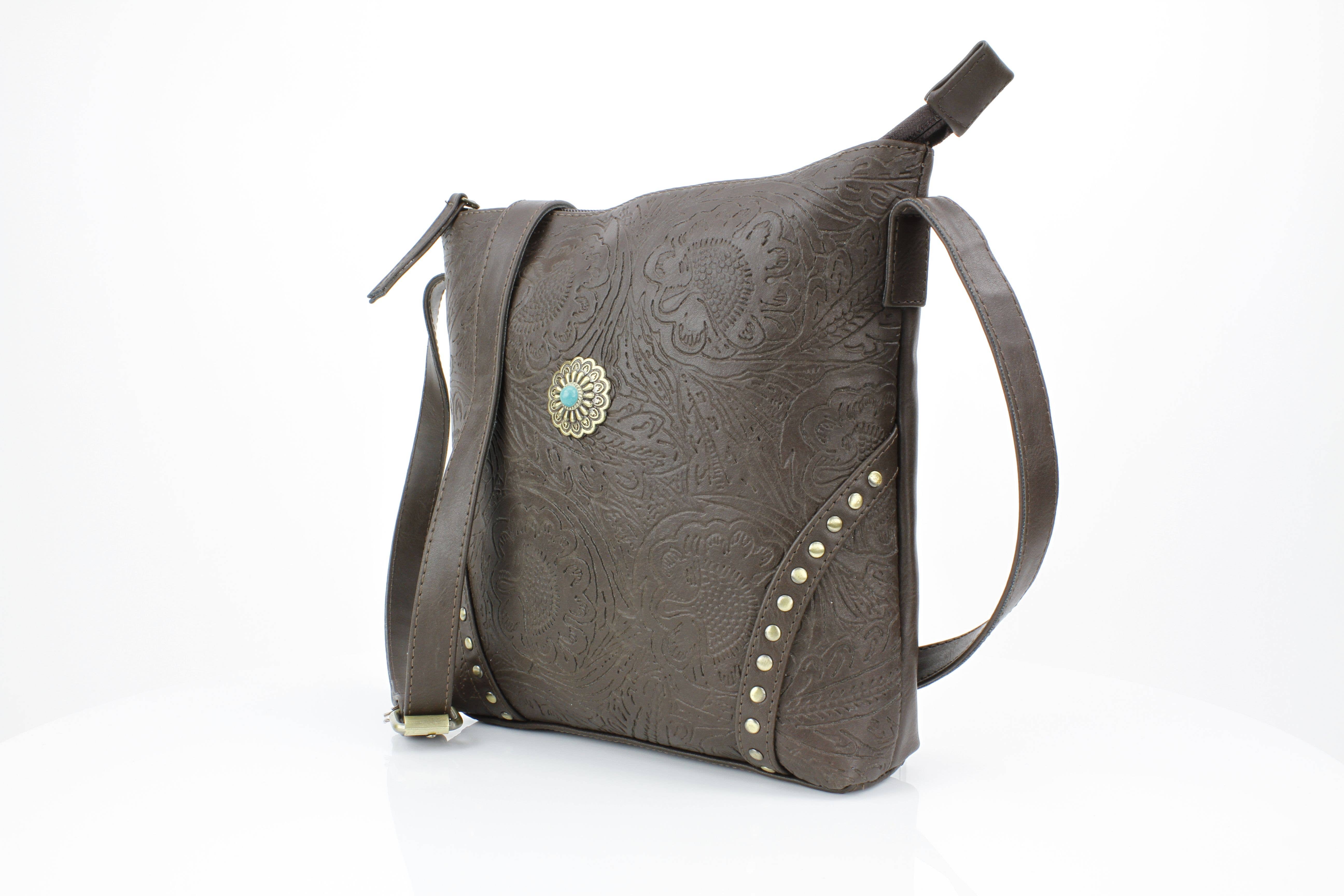 Leather Impressions Inc – Engroshandel Messenger bag – Kvinder – Vegansk læder filigran messenger med concho RMHB 40 25042