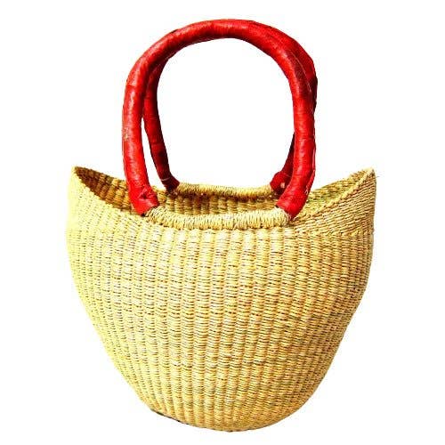 Tanga Baskets - Wholesale Grocery/Shopping Bag - Mini Bolga U Shopper, Purely Ethical - Dye Free, Easter Gift2