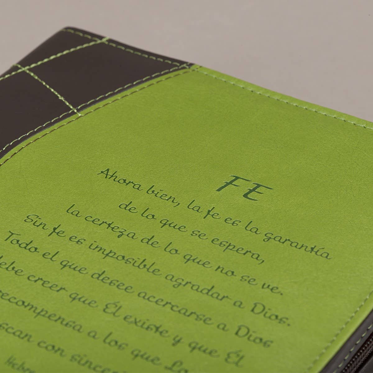 Christian Art Gifts - Wholesale Bible Cover - Forro, Hebreos 11:1,6, verde4
