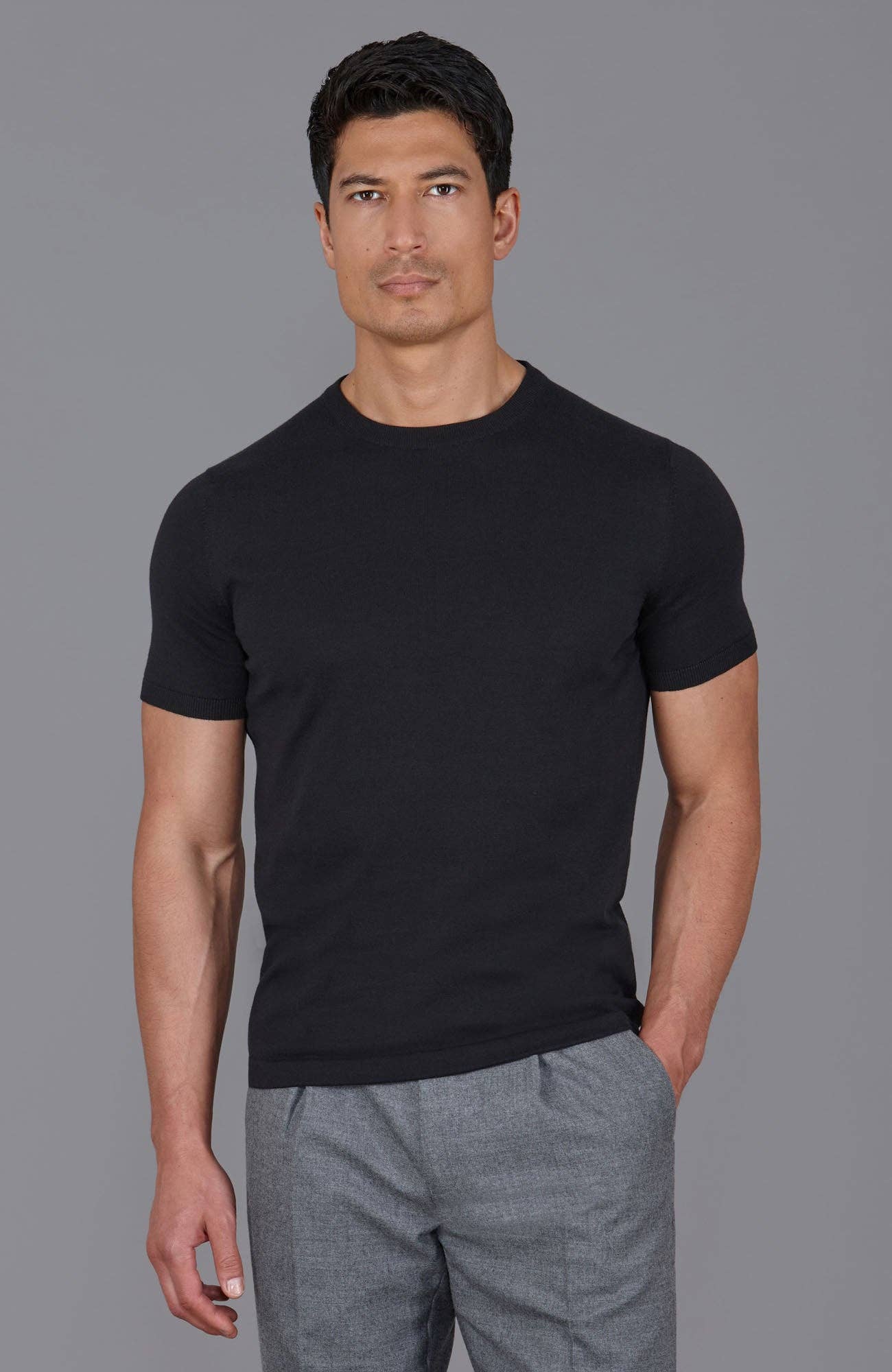 Paul James Knitwear - Wholesale T-Shirt - Men's - Mens Ultra Fine Cotton Knitted T-Shirt46