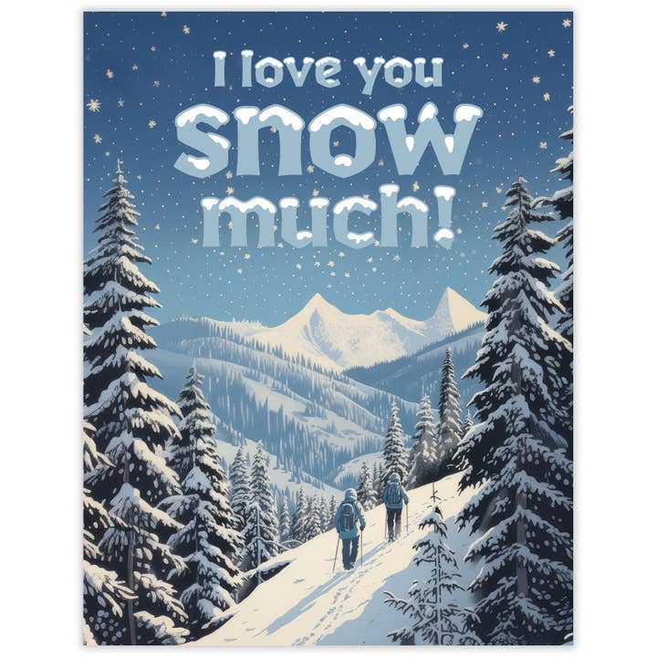 Love You Snow Much – Recycled Love Card for Skiers for wholesale by Waterknot