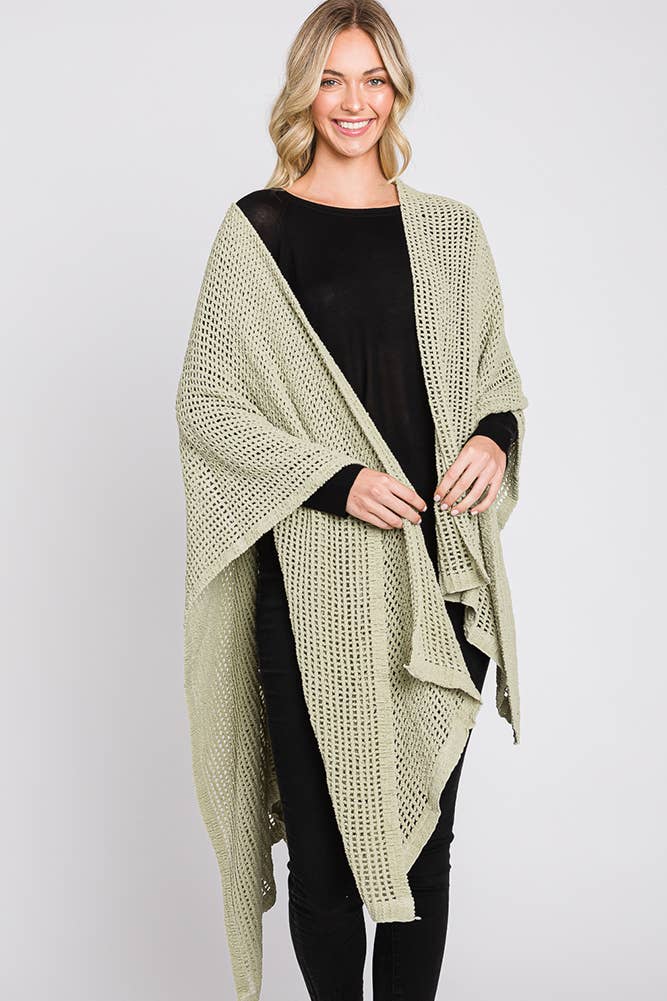 Hana - Wholesale Cardigan - Dames - Solid Chenille Crochet Ruana32