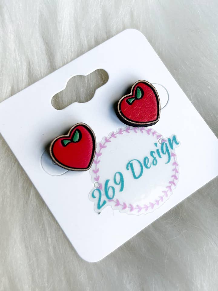 Apple Heart Studs por atacado de 269 Design