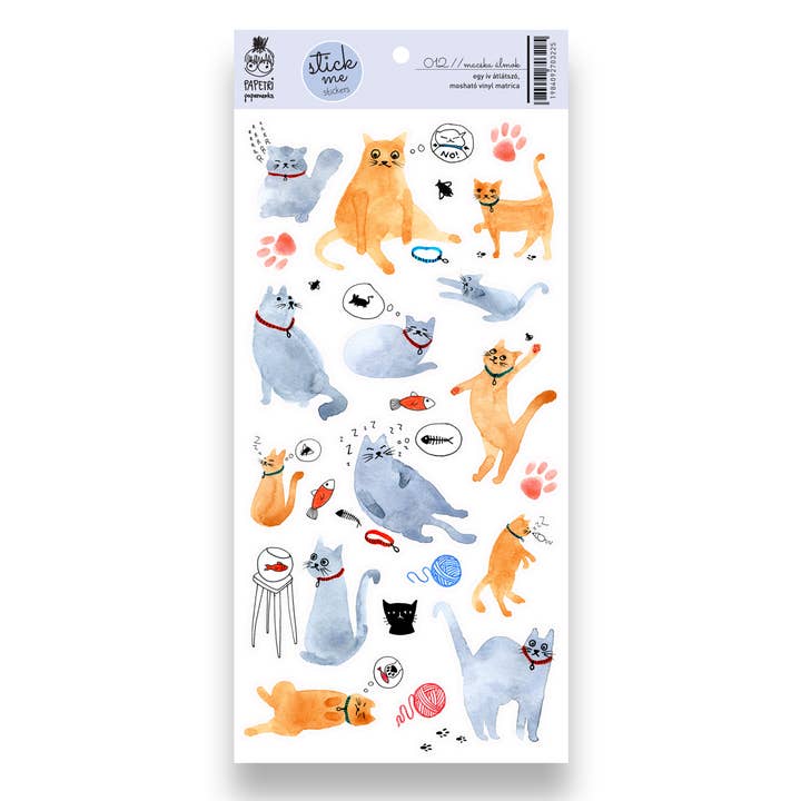 Transparente wasserdichte Aufkleberfolie — Cat Dreams für den Großhandel von Papetri paperworks