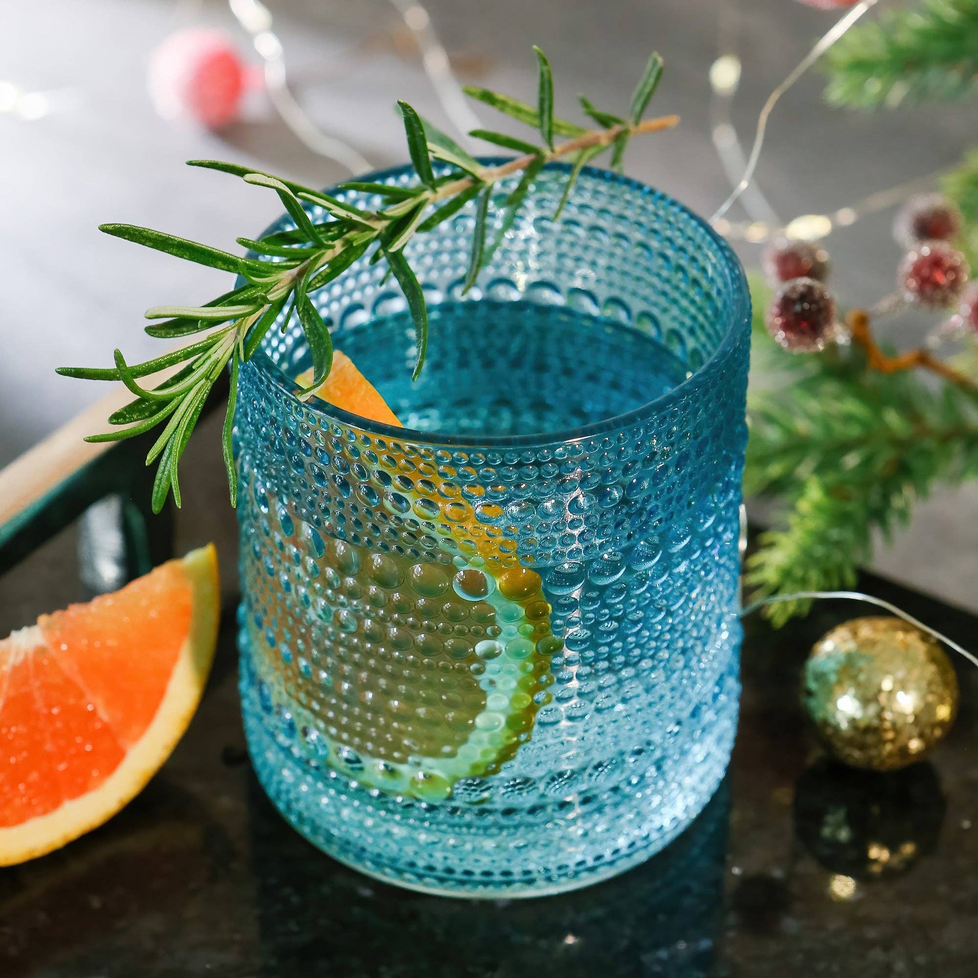 Kate Aspen - Vente Verres à cocktail/alcool - Verre Aqua perlé texturé de 10 oz (ensemble de 6)2
