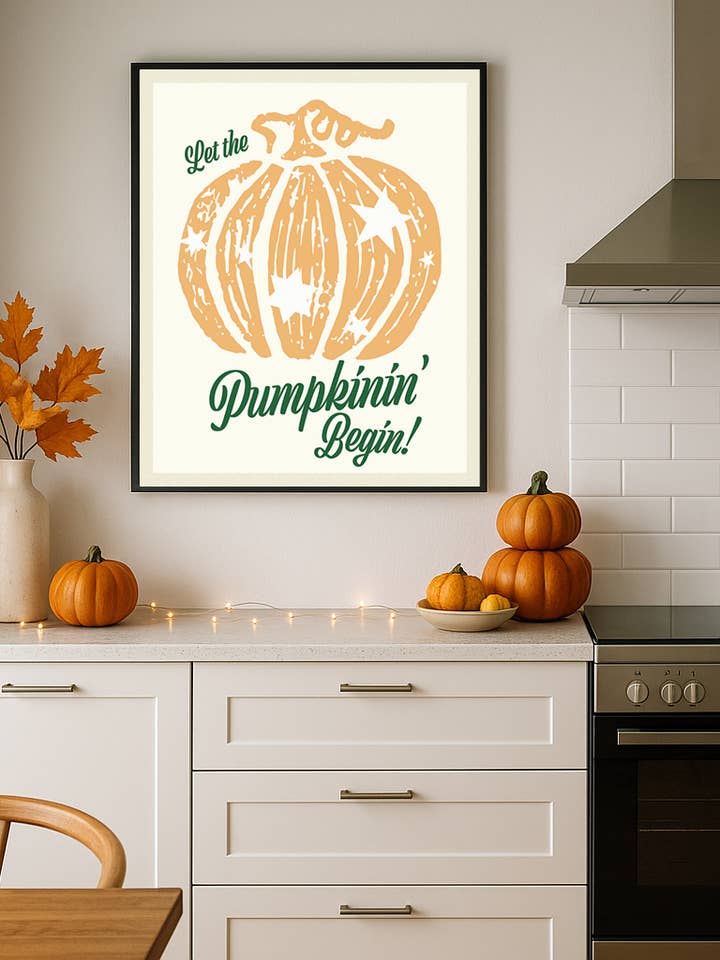 Let the Pumpkinin' Begin Print Orange for wholesale by Stripey McButt Face