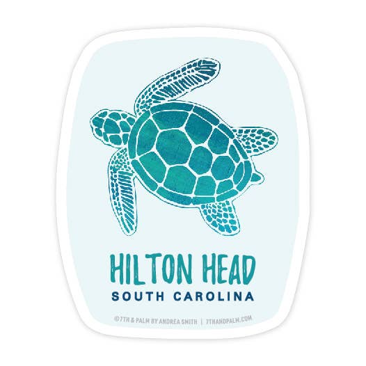 Hilton Head Sea Turtle Vinyl Sticker for wholesale by 7th & Palm