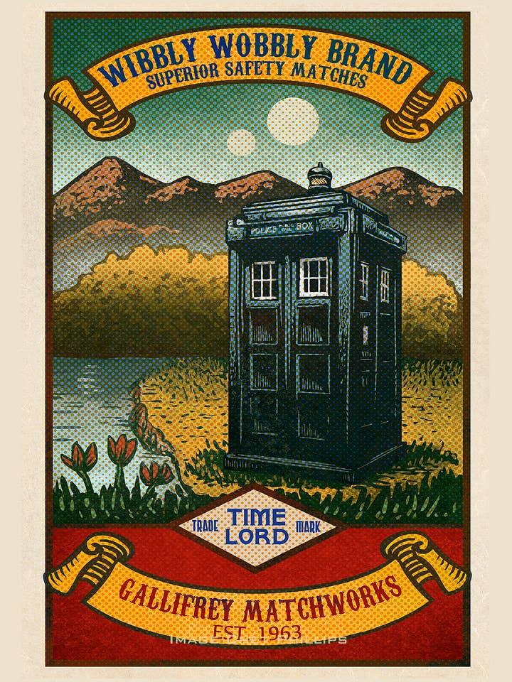 Wibbly Wobbly Brand 5" x 7" Matchbox print for wholesale by ChetArt