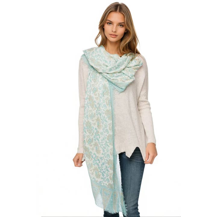 Subtle Luxury – wholesale Scarf – Women's – Ivy Relic Gauze Print Wrap Sarong Scarf