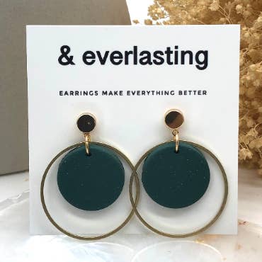 Simple Circle Clay Earrings for wholesale by & everlasting