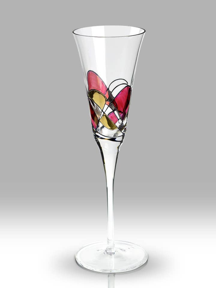 Ruby Mosaic - 24 cm Toasting Flute Paar voor wholesale door Nobile Glassware Ltd.