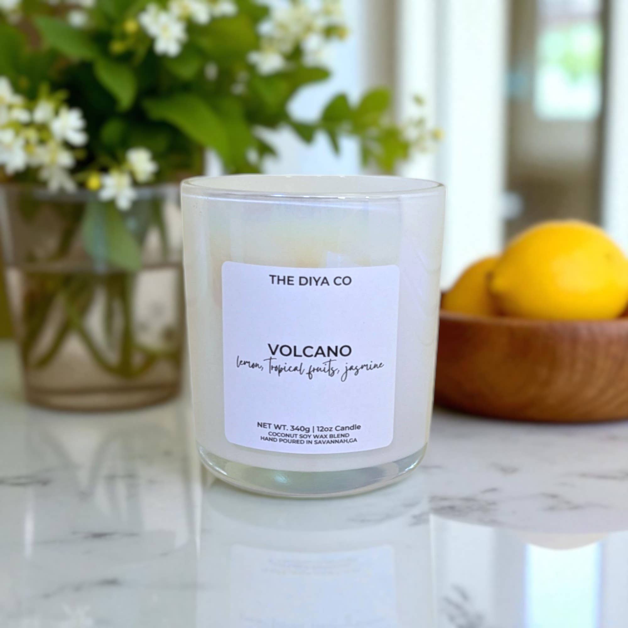 The Diya Co - Wholesale Jar/Filled Candle - 12 oz Volcano (Dupe) | Iridescent Jar Coconut Soy Candle
