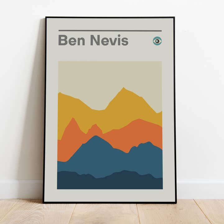 Impresión de viaje de Ben Nevis Scotland para acampar en la montaña para venta al por mayor de Jaffa Orange