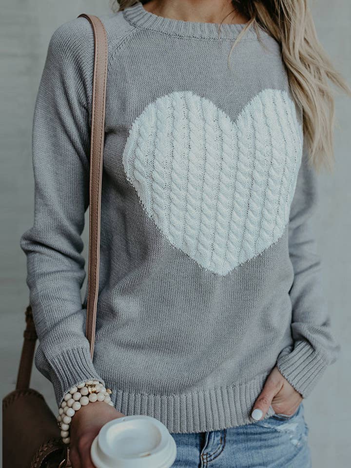 Knit Sweater with Heart Pattern and other Purchase Wholesale heart sweater. Free Returns & Net 60 Terms on Faire trending on Faire.