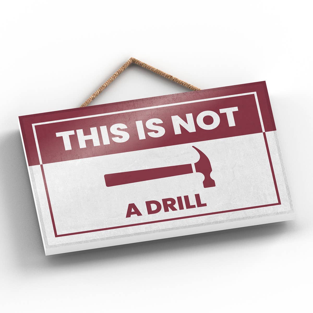 Vivid Squid Wholesale – Großhandel Schilder – Lustiges Holzschild zum Aufhängen mit der Aufschrift „This Is Not A Drill“1