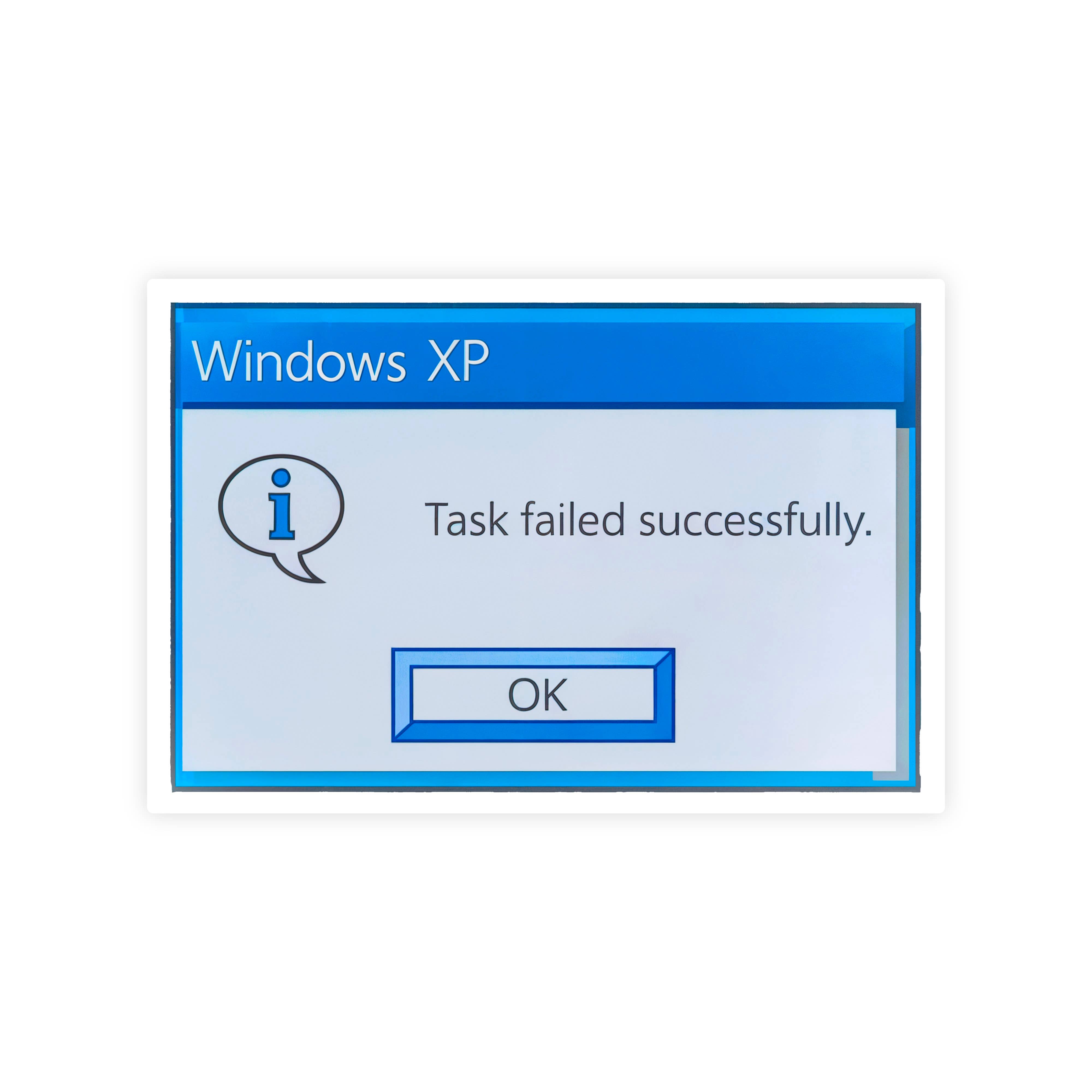 Sticker Bull - Wholesale Sticker - Windows XP Task Failed Successfully Funny Vinyl Sticker0