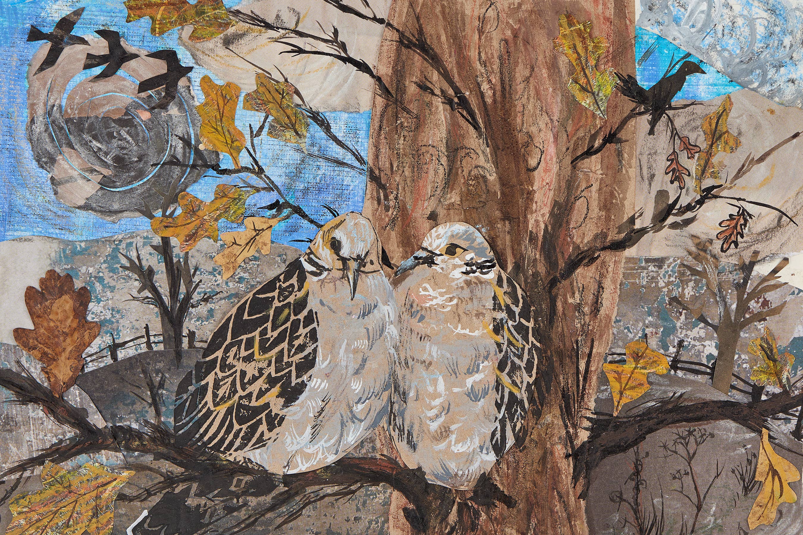 Clare O’Neill Artworks – wholesale Coasters – Turtle doves high gloss coaster3