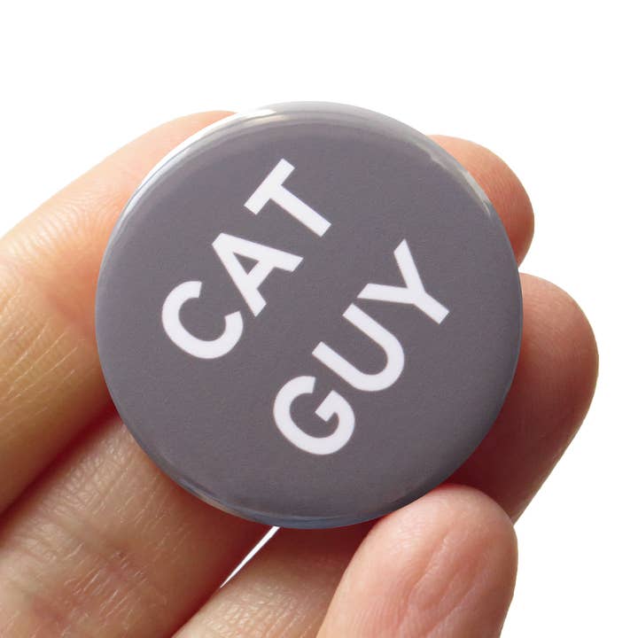 CAT GUY Pinback Button l Cat Dad Gift for wholesale by Word For Word Factory