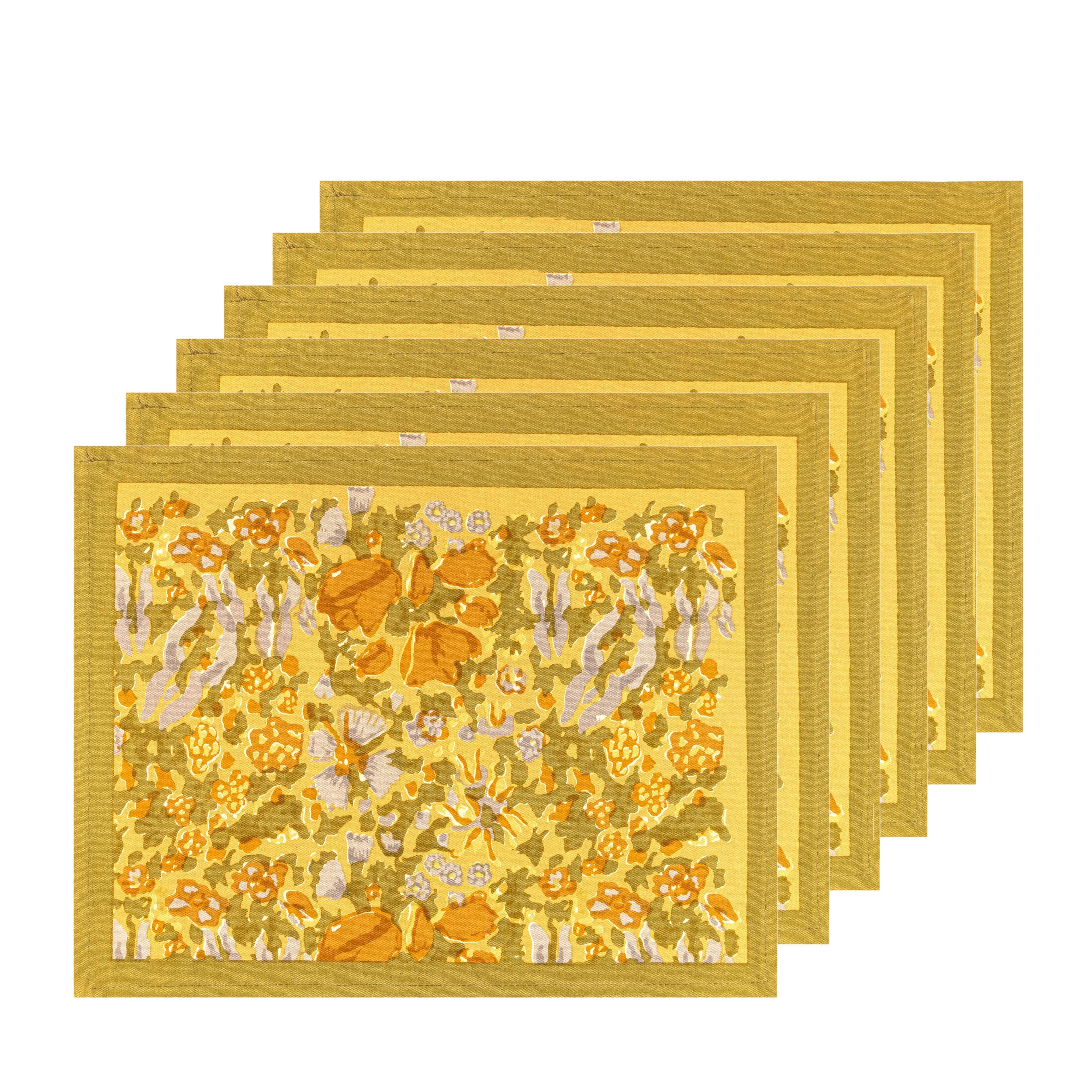 Caravan Home – wholesale Placemat – Jardin Mustard & Grey | Placemats - Set of 61
