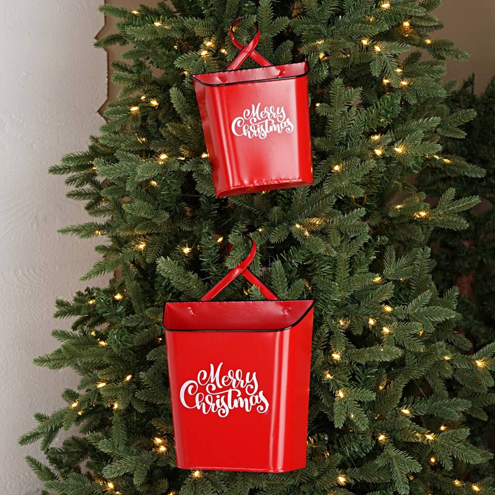 Impressive Enterprises, Inc. - Wholesale Christmas Decoration - M32621-Vintage Red metal mailbox basket w. text (12in)5