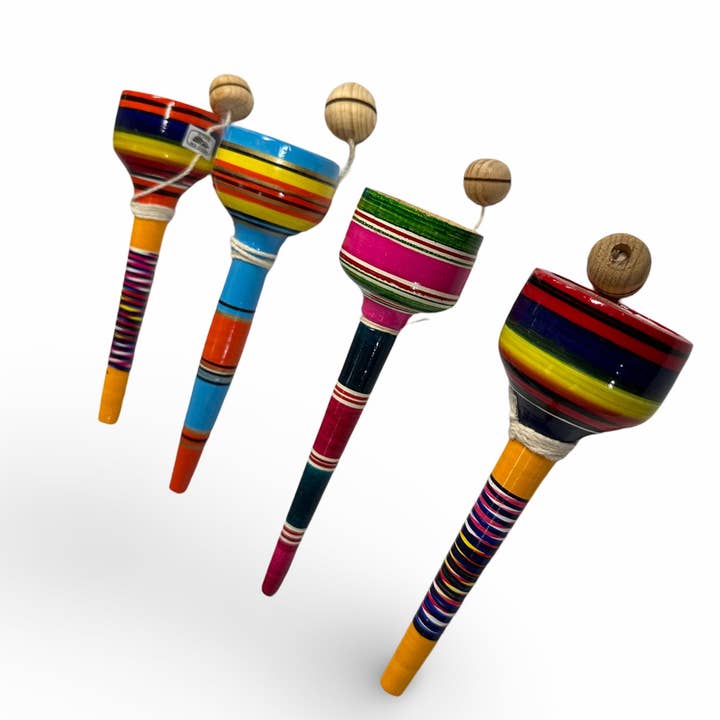 Sanyork Fair Trade - Wholesale Hersenkraker - Kinderen - Mexicaans houten speelgoed Balero Cup 3,5" traditioneel leuk spel