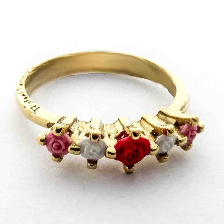 rose flowers silver ring, handmade rose flowers bouquet ring for wholesale by RAFAEL SANTAROSA