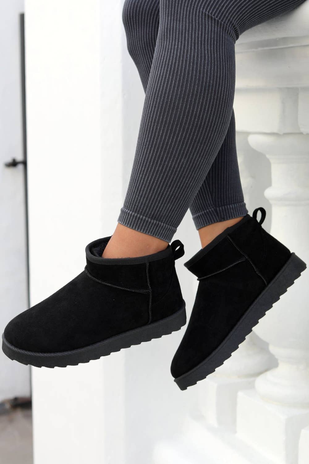 No Doubt Shoes - Wholesale Booties - Women's - WOMEN'S FAUX SUEDE ULTRA MINI LOW PLATFORM ANKLE BOOTS2