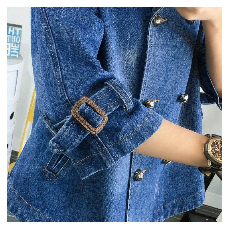 UZ Wholesale Store - Wholesale Denim Jacket - Women's - Double Breasted Loose Denim Jacket5