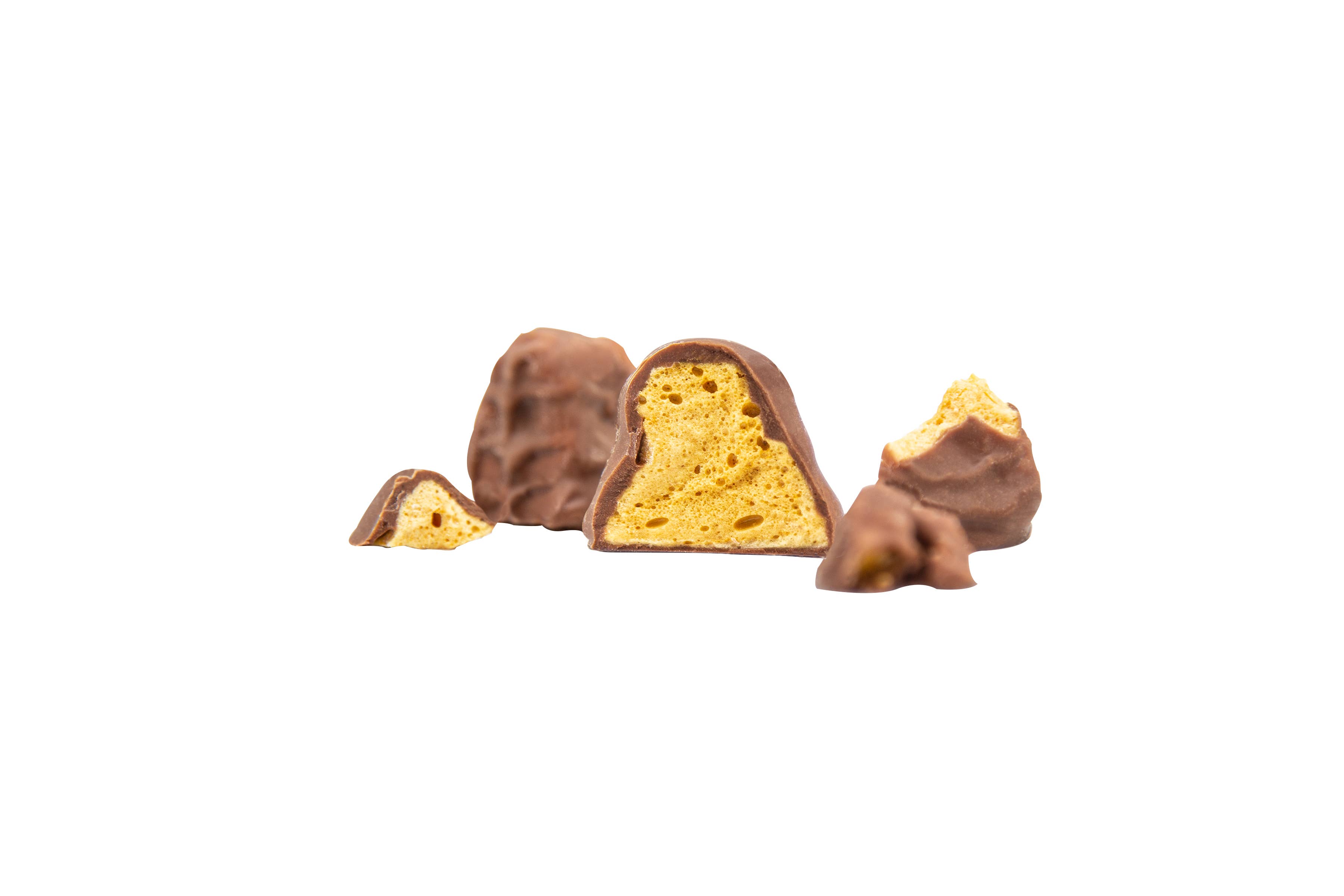 Yummycomb – wholesale Chocolate-covered sweets – 6 x Sea Salted Caramel Belgian Milk Chocolate Honeycomb pouc6