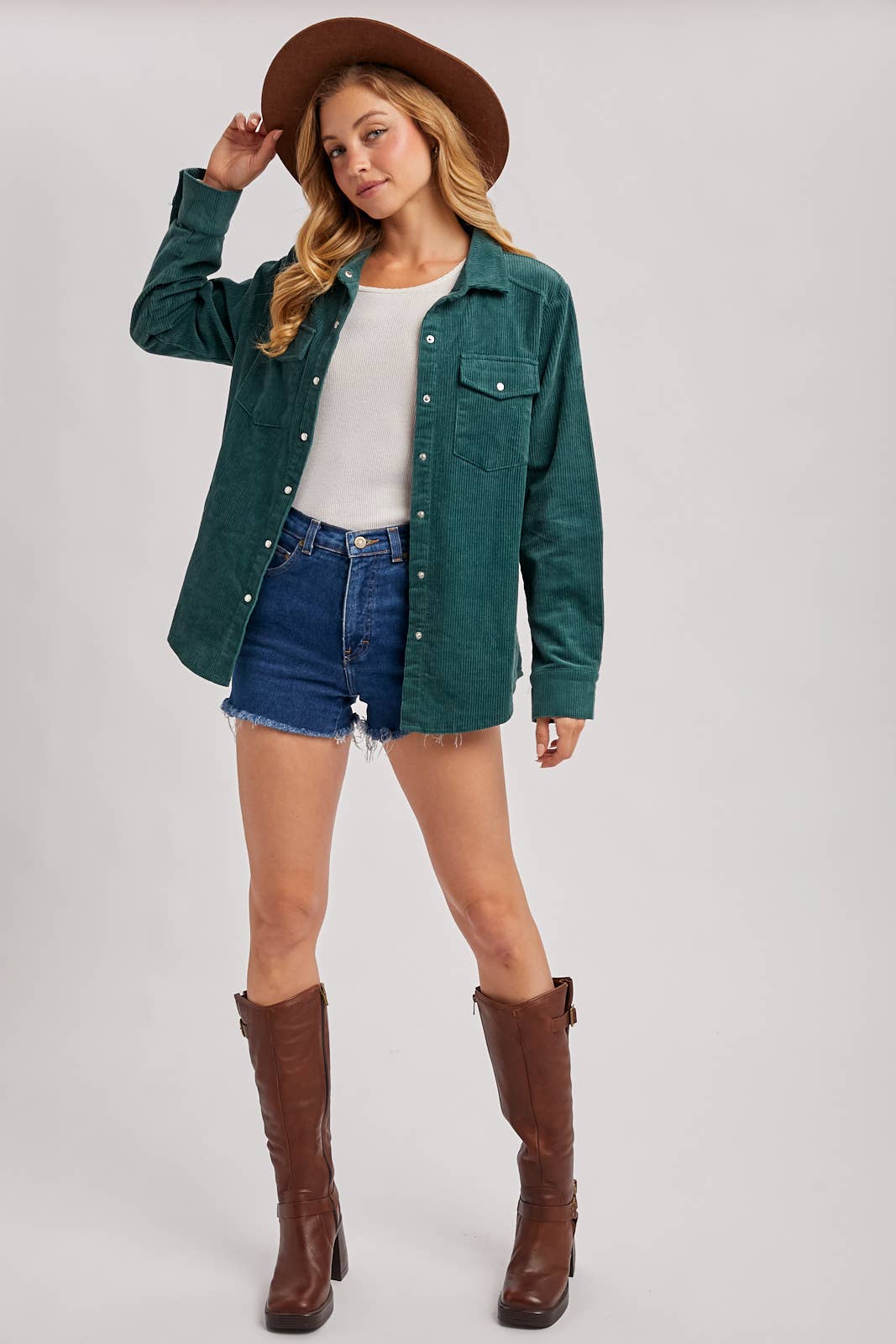 Bluivy – wholesale Shirt Jacket/Shacket - Women’s – CORDUROY BUTTON DOWN SHACKET WITH POCKETS37