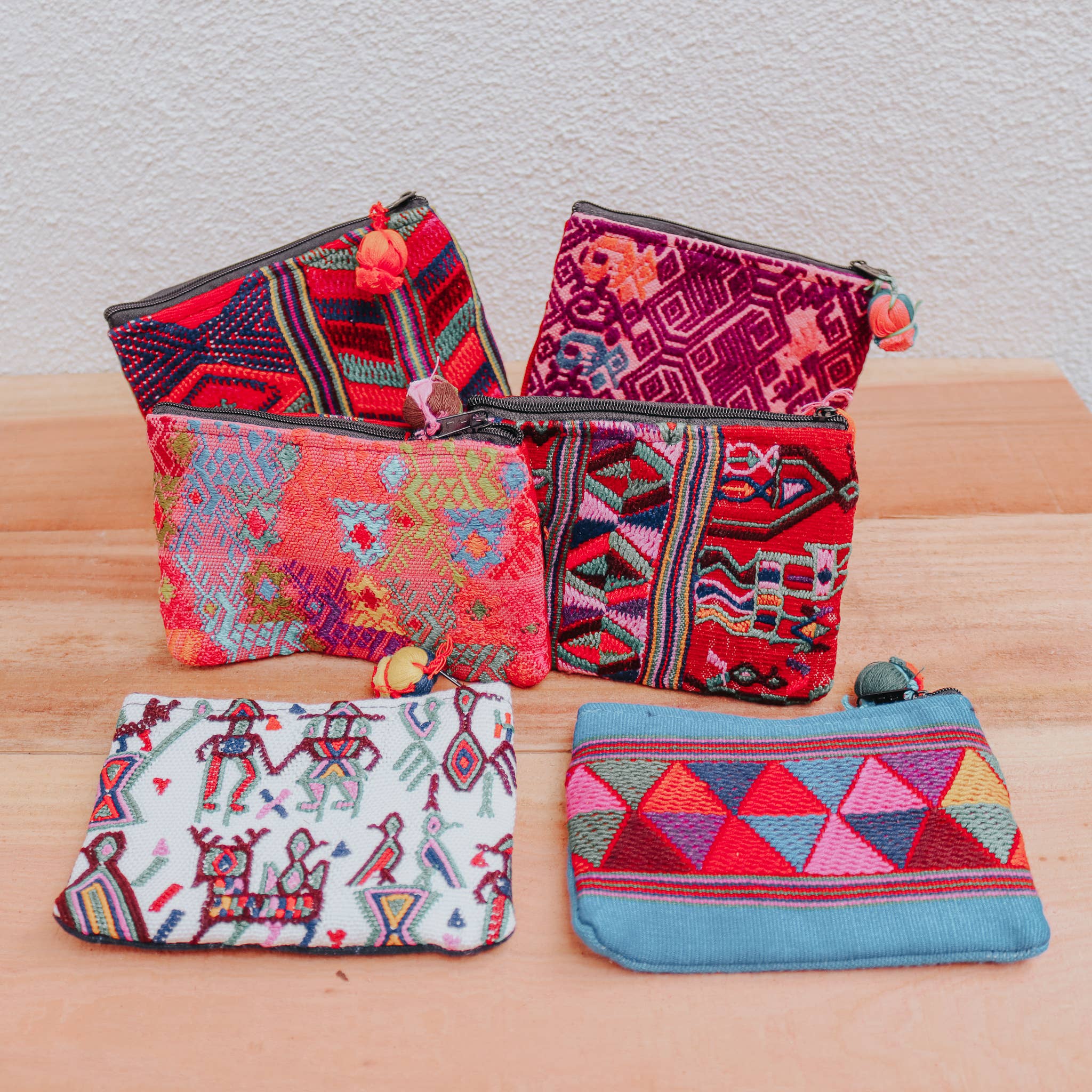 Tipico Tico - Wholesale Coin Purse - Women's - Guatemala Coin Pouch Made From Upcycled Textile Variety Pack3