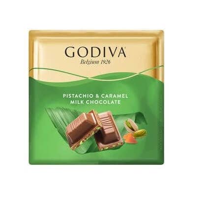 Aladdin - Wholesale Chocolate Bar - Ulker | Godiva Pistachio and Caramel Square Milk Chocolate