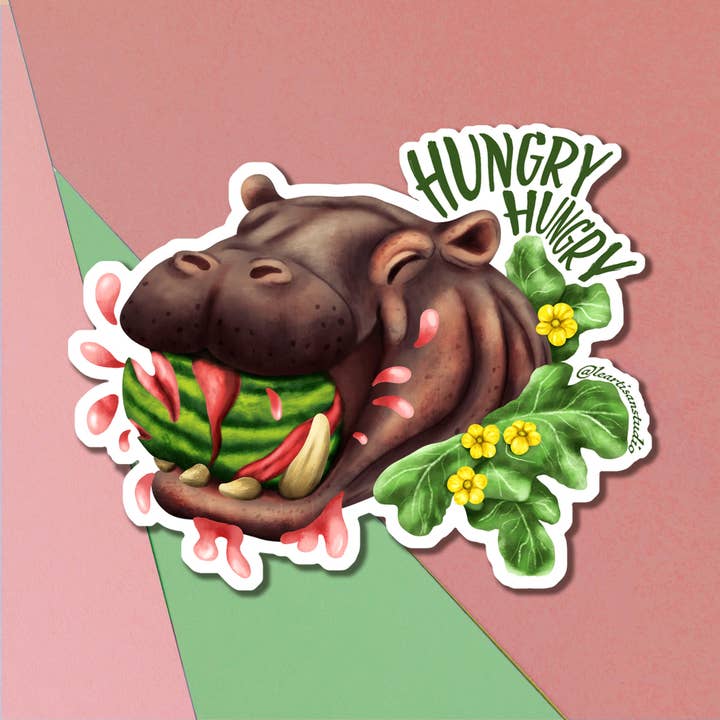 Hungry Hippo Watermeloen Sticker voor wholesale door Cappy Trails