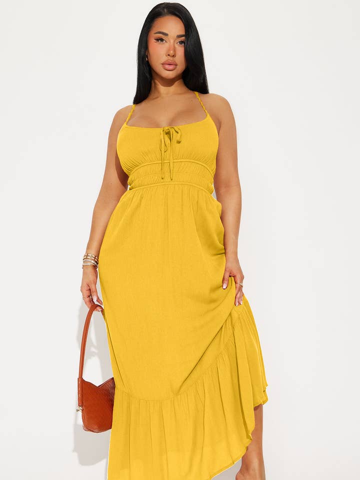 5besties inc - Wholesale Dress - Women's - TIERED A LINE SMOCKED MAXI DRESS