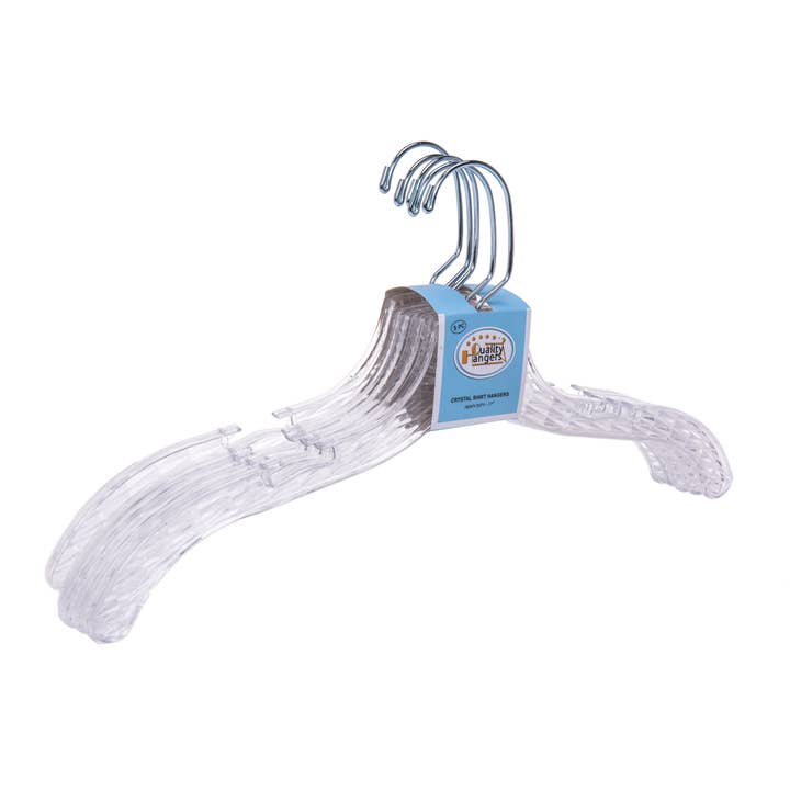 Quality Hangers – wholesale Galgar – P020 Crystal plast skjorta hängare - 100 galgar