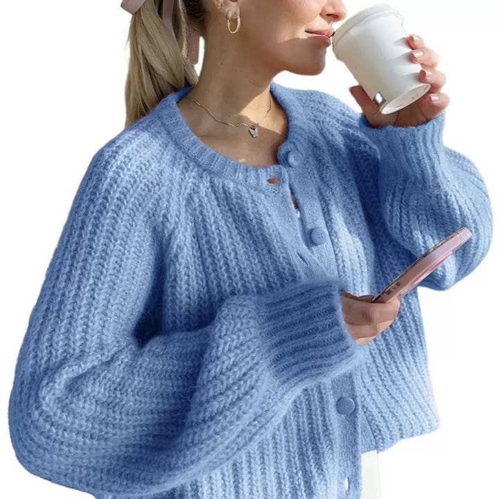 MoodGold - Wholesale Cardigan - Women's - Solid Color Women's Knit Cardigan Long Sleeve Sweater13