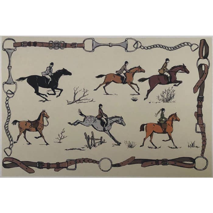 Paper Placemat Pad/ Equestrian Medley for wholesale by Ox Bow Decor