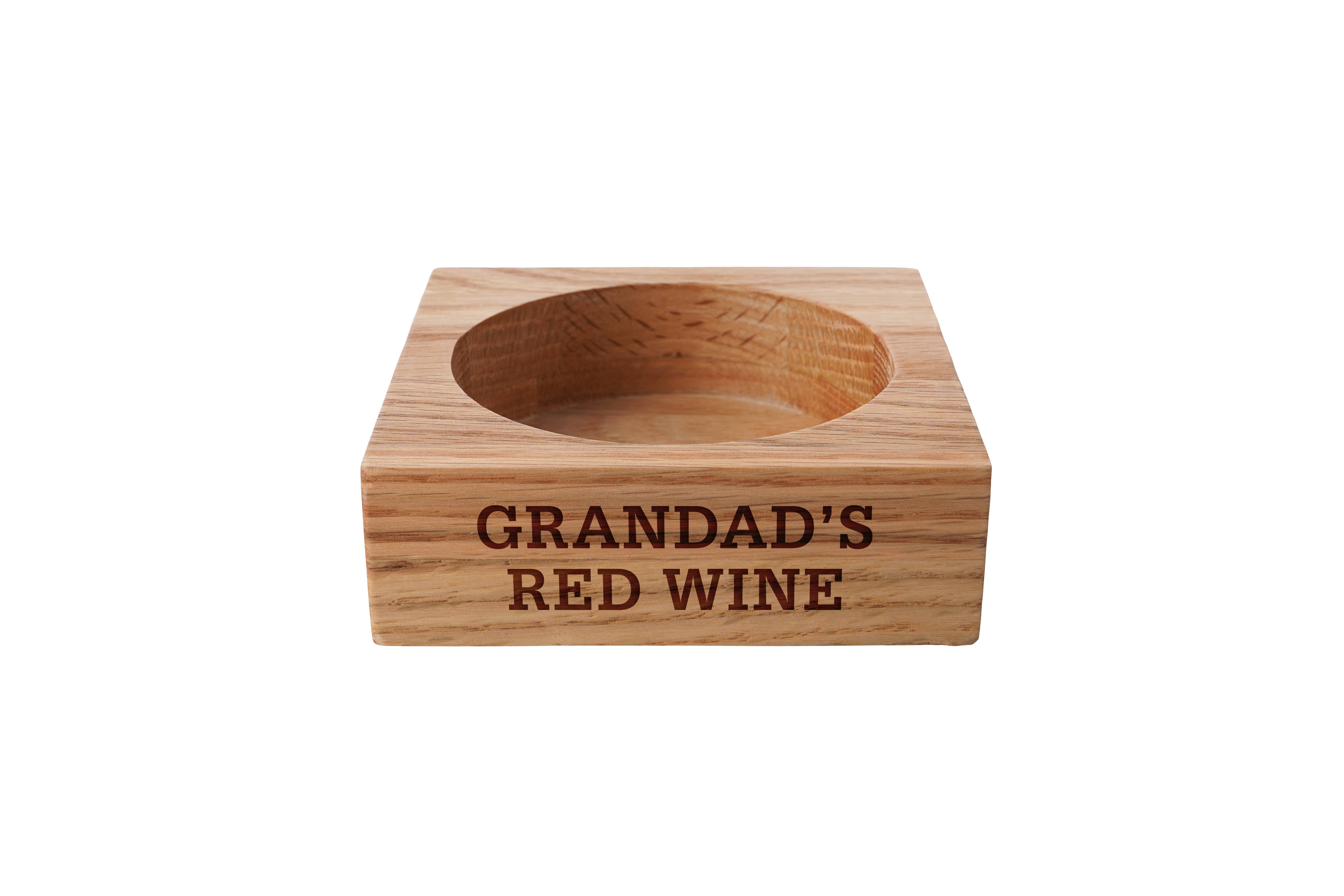 CGB Giftware – wholesale Bottle rack/holder – Oak Wine Bottle Holder - 'Grandad's Red Wine'1