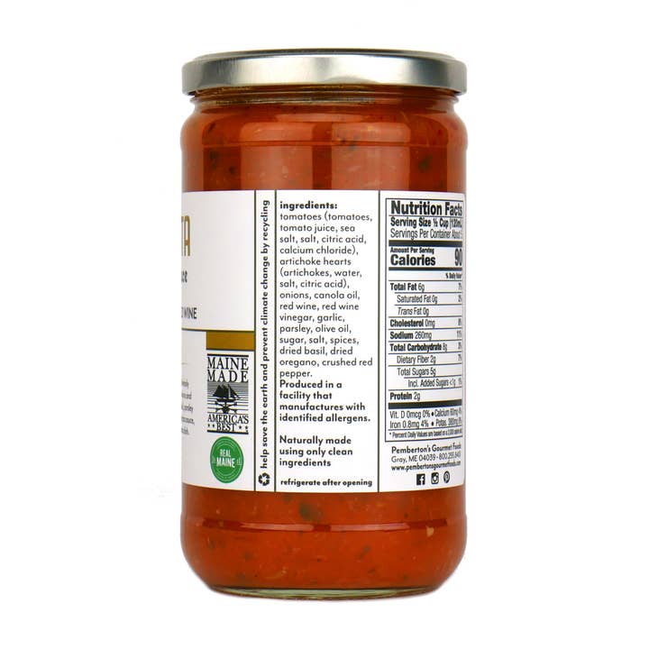Pemberton's Gourmet Foods - Wholesale Pasta Sauce - Artichoke Scarpetta Pasta Sauce