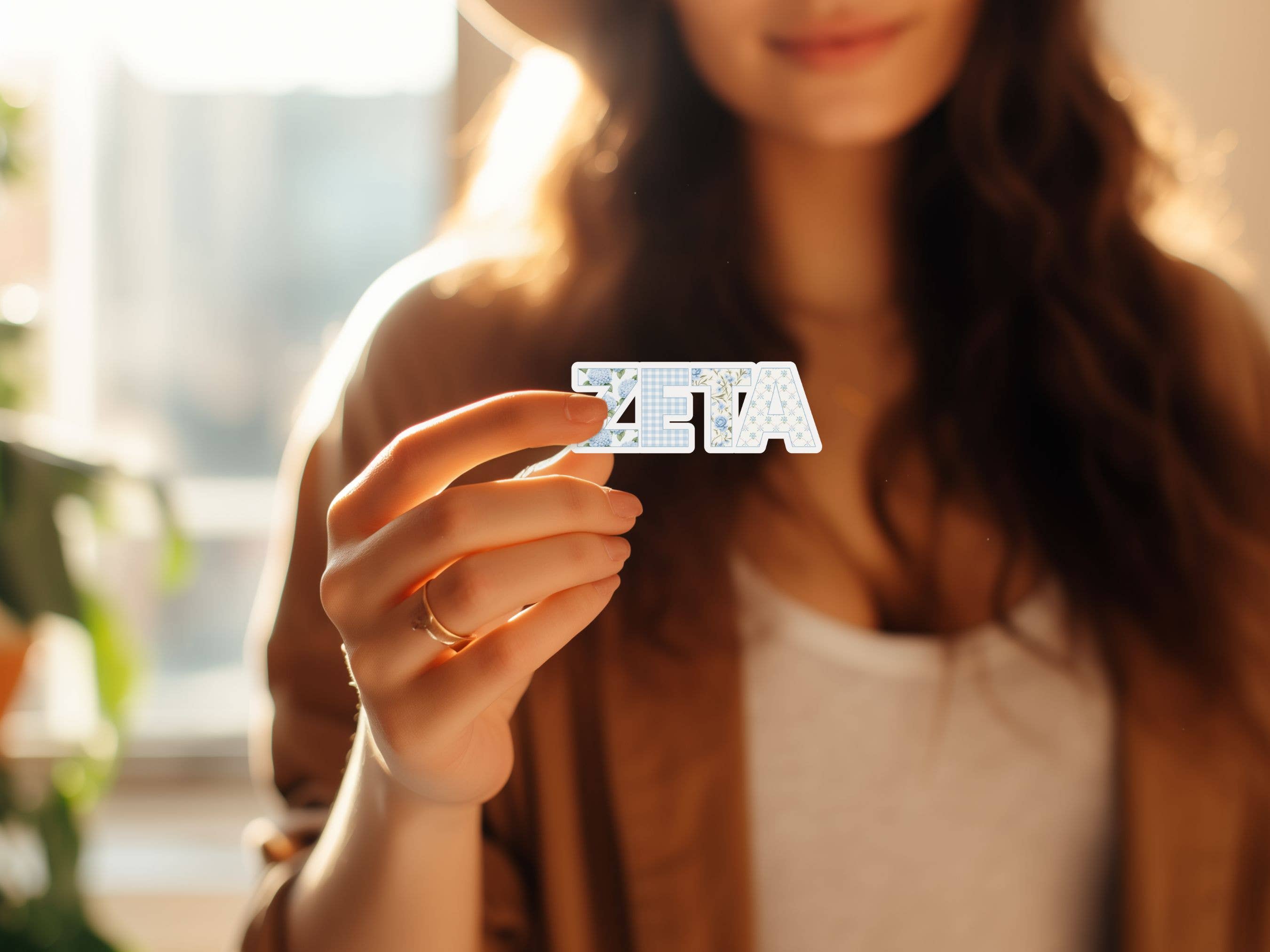 Aspen and Lark - Vente Autocollant - Zeta Tau Alpha - Patchwork Bleu3