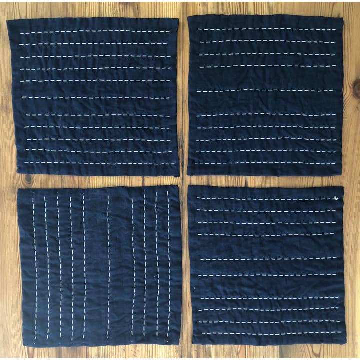 JoanR - Wholesale Placemat - Dianthus Shibori set van 4 Zokin Matten #48: Japanse Zokin Mat4