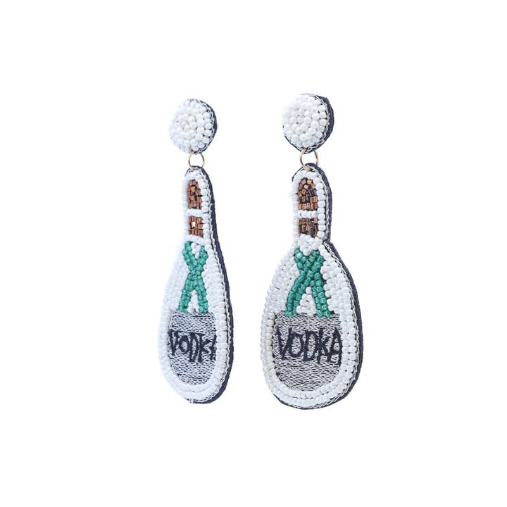 IVORY GDIVY Vodka Bottle w/ EMD Drop Earrings for wholesale on Faire1